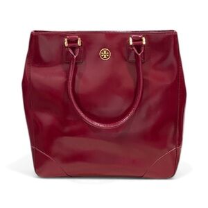 Tory Burch Deep Red Leather Tote